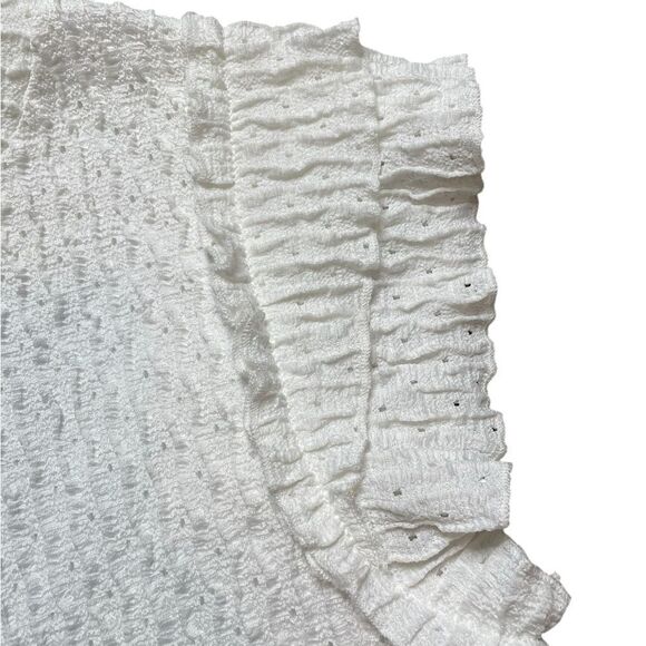ATELIER by Kirious Knitted Top with Ruffle Sleeves White Size XL - Picture 5 of 7